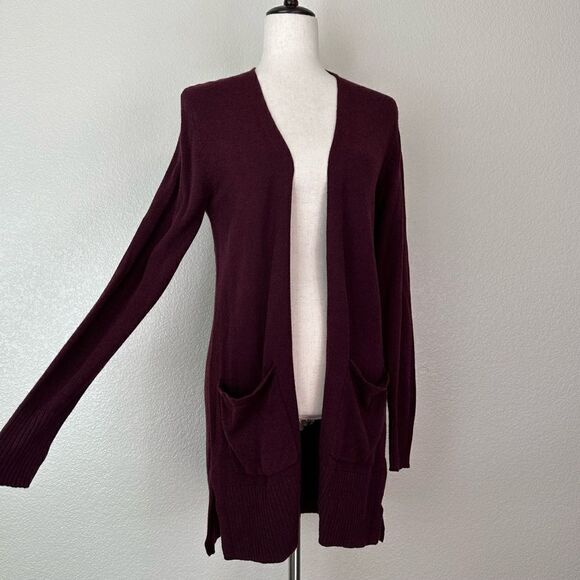 NWT Old Navy Open Front Burgundy Long Line Cardigan, Sz Medium - Picture 2 of 13
